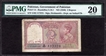  Very Rare PMG Graded as 20 Pakistan Overprint Two Rupees Banknote of King George VI Signed by C D Deshmukh of 1948 of Pakistan Issue. 