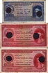  A lot 3 Cancelled Vinte (Twenty) & 2 Notes of Cinquenta (Fifty) Rupias Banknotes of Banco Nacional Ultramarino of Portuguese India (Goa) of 1945. 