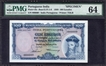  PMG 64 Graded Extremely Rare Specimen One Hundred Escudos Bank Note of Banco Nacional Ultramarino of Portuguese India (Goa) of 1959. 