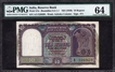 Extremely Rare & PMG 64 Graded Ten Rupees Banknote Signed by C D Deshmukh of Republic India of 1949.