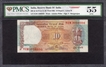  Rare PMCS 55 Graded Shalimar Gardan Ten Rupees Fancy No 1000000 Banknote Signed by C Rangarajan. 