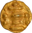 Gold Quarter Fanam Coin of Chalukyas of Kalyana of Temple type.