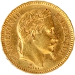 1862 Gold Twenty Francs Coin of Napoleon III of France.