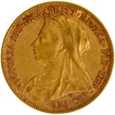 1896 Gold Sovereign Coin of Victoria Queen of United Kingdom.