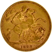 1896 Gold Sovereign Coin of Victoria Queen of United Kingdom.