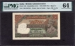 PMG Graded 64 Choice Uncirculated Five Rupees Banknote of King George V Signed by J W Kelly of 1934.