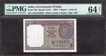 PMG Graded 64 Choice Uncirculated NET One Rupee Banknote Signed by S Bhoothalingam of Republic India of 1964.