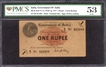 PMCS Graded 53 AUNC One Rupee Banknote of King George V Signed by M M S Gubbay of 1917 of Bombay Circle.