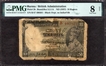 PMG Graded 8  Very Good NET Ten Rupees Banknote of King George V Signed by J W Kelly of 1937 of Burma Issue.