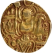 Rare Ardokhsho type Kidara Kushan Gold Dinar Coin of Later Kushan Dynasty of Gandhara Mint. .