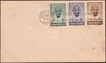Cover with Gandhi 1948 issue 3V Stamps with Slogan Cancellations of FREE INDIA STAMPS  FOR WORLD PEACE.