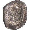 Silver Half Karshapana Coin of Panchala Janapada with   triskele and turtle symbol.