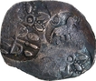  Kalinga Janapada Very Rare Silver Karshapana Coin with Elephant, Six armed symbols and Candelabra.