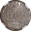 Graded & slabbed by NGC as MS62 Silver Rupee Coin of Farrukhabad Mint of Bengal Presidency.