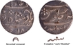 Bombay Presidency, Mumbai Mint Silver Rupee Coin, Inverted crescent mint mark.
