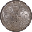 Extremely Rare Top Pop NGC MS 65 Silver One Rupee Coin of King George V of Calcutta Mint of 1913.