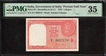 Very Rare Persian Gulf Issue PMG Graded 35 Choice Very Fine One Rupee Banknote Signed by A K Roy of Republic India of 1959.
