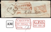 Very Rare Pre Stamp Cover with an Unrecorded Seal of Calcutta.