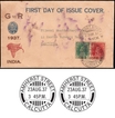 Coloured Private First Day of issue Cover of King George VI tied with 2 Stamps of 1937.