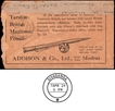 Private Cover with an advertisement of ADDISON & Co., Ltd. 1924 of King George V dispatched from Mount Road Post Office.