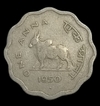 Cupro Nickle 1 Anna year of 1950 Bull series mint of Bombay.