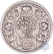 Silver Two Annas of  King George V of Calcutta Mint of 1917.