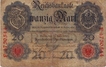 Paper Money of Germany of 20 mark of 1910 issued.