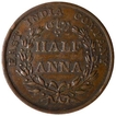 Copper Half Anna Coin of East India Company of Madras Mint of 1835.