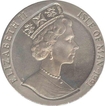 Cupro Nickle One Crown coin of Elizabeth II of Isle of Man 1991.