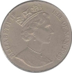 Cupro Nickle One Crown coin of Elizabeth II, Isle of Man 1989.