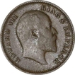 Copper One Quarter Anna of King Edward VII of Calcutta Mint of 1907.