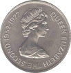 Cupro Nickle Twenty Five Pence coin of  Queen Elizabeth Second, Tristan Da Cunha 1952-1977.