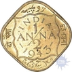 Nickel Brass Half Anna of King George VI of Calcutta Mint of 1943.