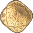 Nickel Brass Half Anna of King George VI of Calcutta Mint of 1942.