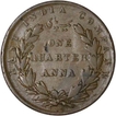 Copper Quarter Anna of East India Company of Calcutta Mint of 1835.