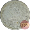 Error Silver Half Rupee of Victoria Queen of Calcutta Mint of 1862.