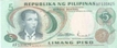Paper money of Philippi0ans of 5 Piso.