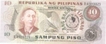 Paper money of Philippines of 10 Piso of 1949 issued. 