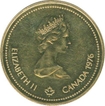 Gold 100 Dollars of Elizabeth II of Canada For the Montreal Olympics.