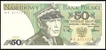Paper Money of Fifty Zlotych of Czechoslovakia of 1988.