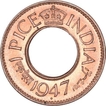 Bronze One Pice Coin of King George VI of Bombay Mint of 1947.