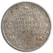 Silver Half Rupee Coin of King George VI of Calcutta Mint of 1939.