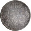 Silver One Rupee Coin of Victoria Empress of Calcutta Mint of 1878.