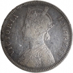 Silver One Rupee Coin of Victoria Empress of Calcutta Mint of 1878.