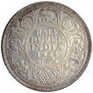 Silver Half Rupee Coin of King George V of Bombay Mint of 1924.
