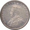 Silver Half Rupee Coin of King George V of Bombay Mint of 1918.