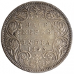 Silver Half Rupee Coin of Victoria Empress of Bombay Mint of 1893.
