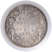 Silver Half Rupee Coin of Victoria Empress of Calcutta Mint of 1886.