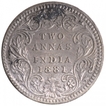 Silver Two Annas Coin of Victoria Empress of Calcutta Mint of 1881.