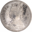 Silver Two Annas Coin of Victoria Empress of Calcutta Mint of 1881.